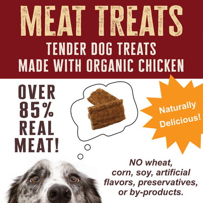 Dogzymes Meat Treats Tender Dog Treats with 85% Organic Chicken