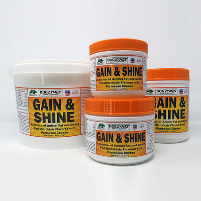 Dogzymes Gain & Shine - High Calorie Parmesan Cheese & Meat Fat Support for Body Mass, Coat & Shine