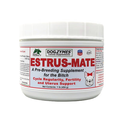 Dogzymes Estrus-mate Botanical Blend - Used for the Pre-Breeding Bitch - Fertility and Cycle Regularity - In-Utero Puppy Support