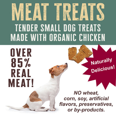 Dogzymes Meat Treats Tender Small Dog Treats with 85% Organic Chicken