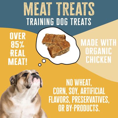 Dogzymes Meat Treats Training Treats  with 85% Organic Chicken