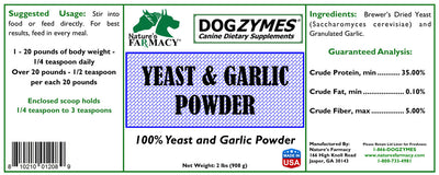 Yeast & Garlic Powder - Great source of Vitamin B with Garlic for dogs