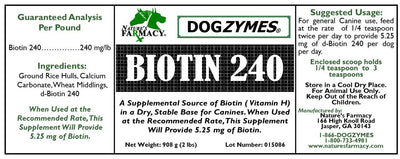 Dogzymes Biotin Support Coat Length and Growth