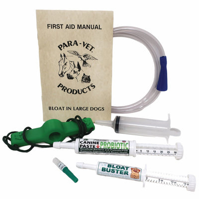 Deluxe Bloat Kit 7 Pieces Tube, Mouth Block, Book, Trochar, Bloat Buster, Canine Probiotic Paste, 60cc Syringe