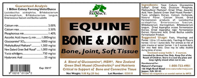Equine Bone & Joint - Glucosamine and Chondroitin, yucca, vitamin C and other connective tissue helpers